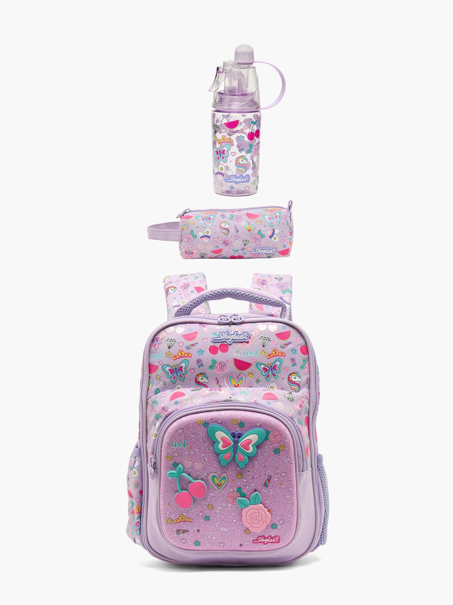 Butterfly Print Backpack with Laptop Compartment - 14 inches