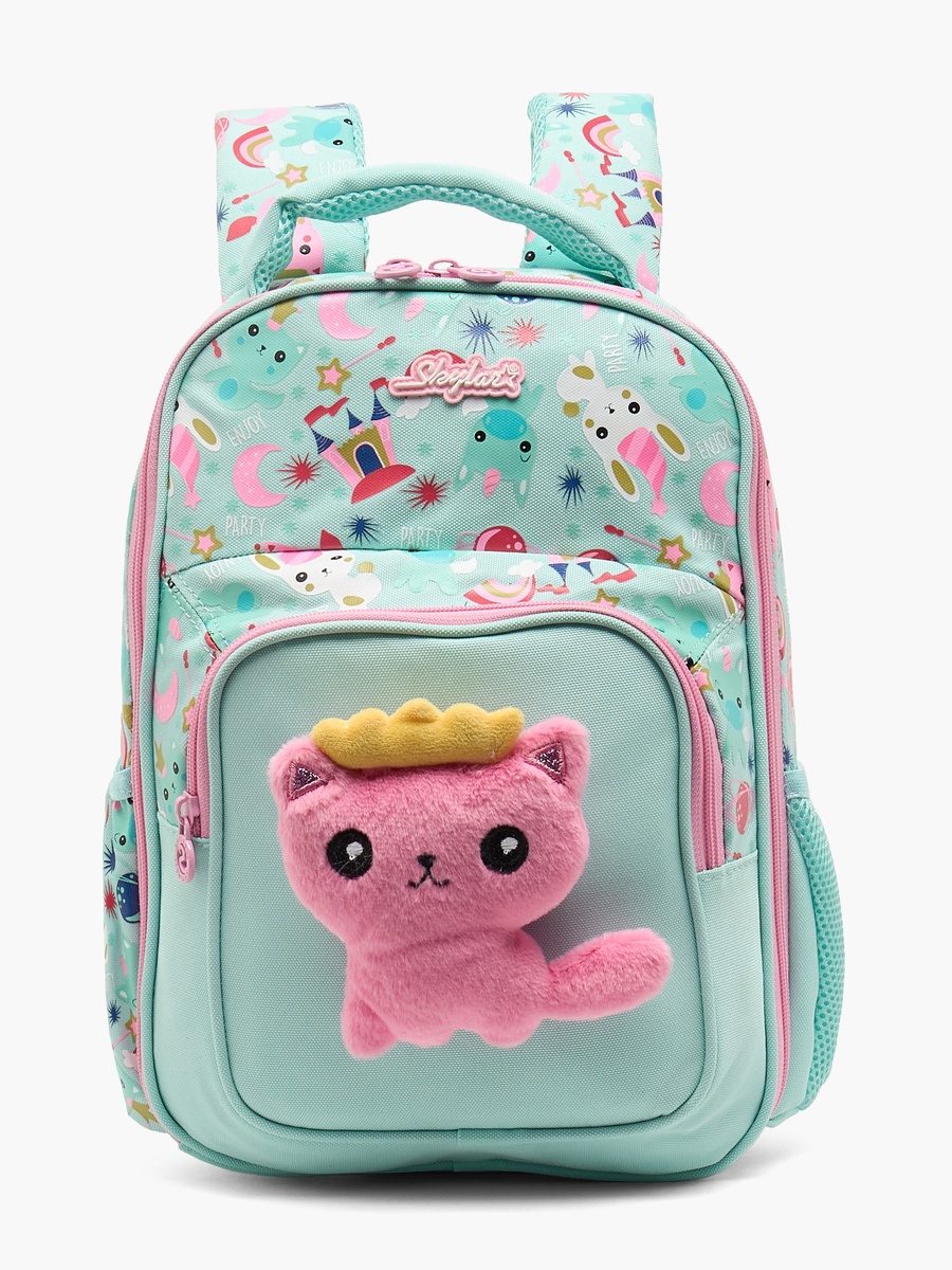 Cat Print Backpack with Laptop Compartment - 14 inches