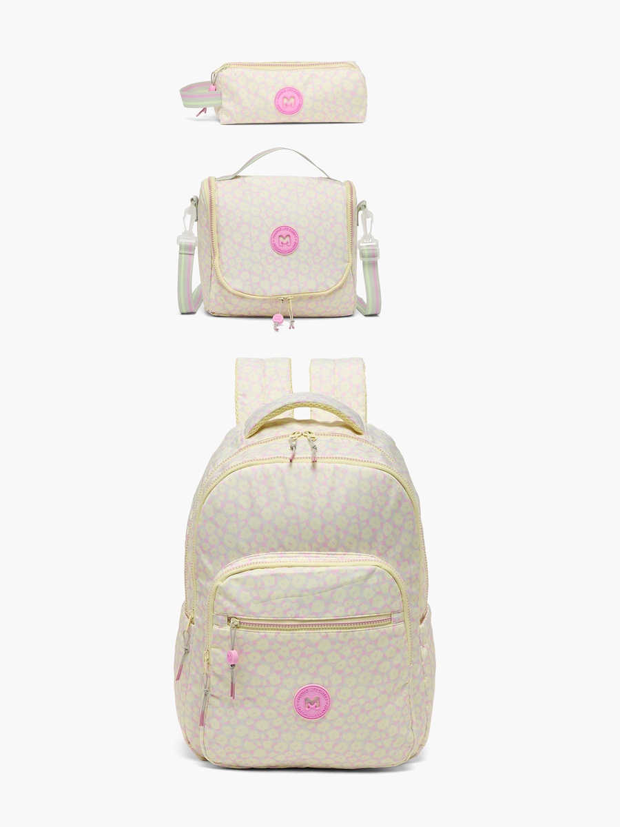 Floral Print 3-Piece Backpack Set with Lunch Bag and Pouch