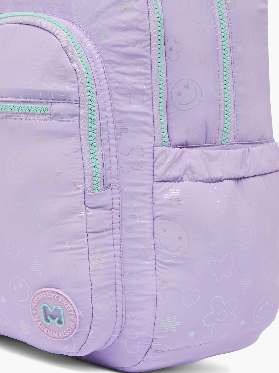 Smiley Print Backpack with Adjustable Straps - 17 inches