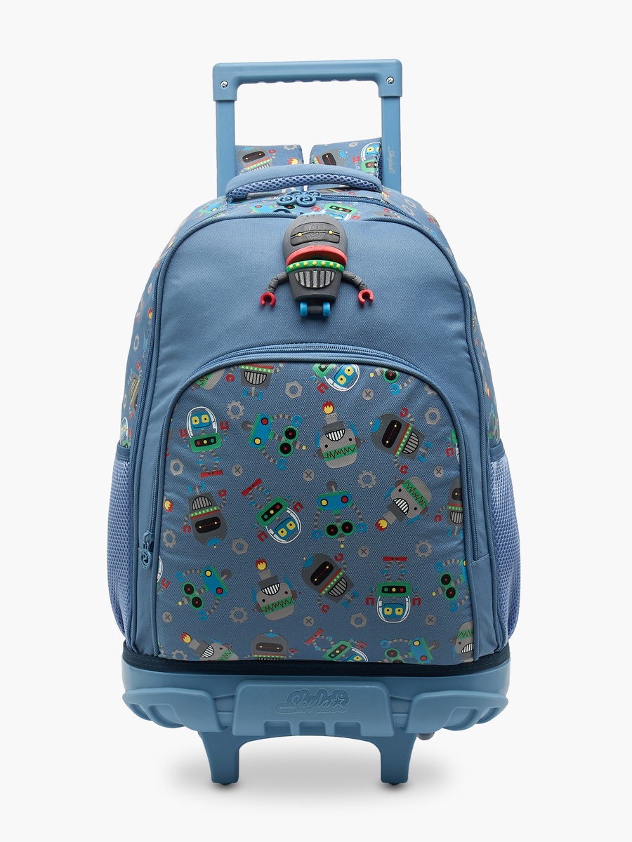 Robot Print Trolley Bag with Retractable Handle - 17 inches