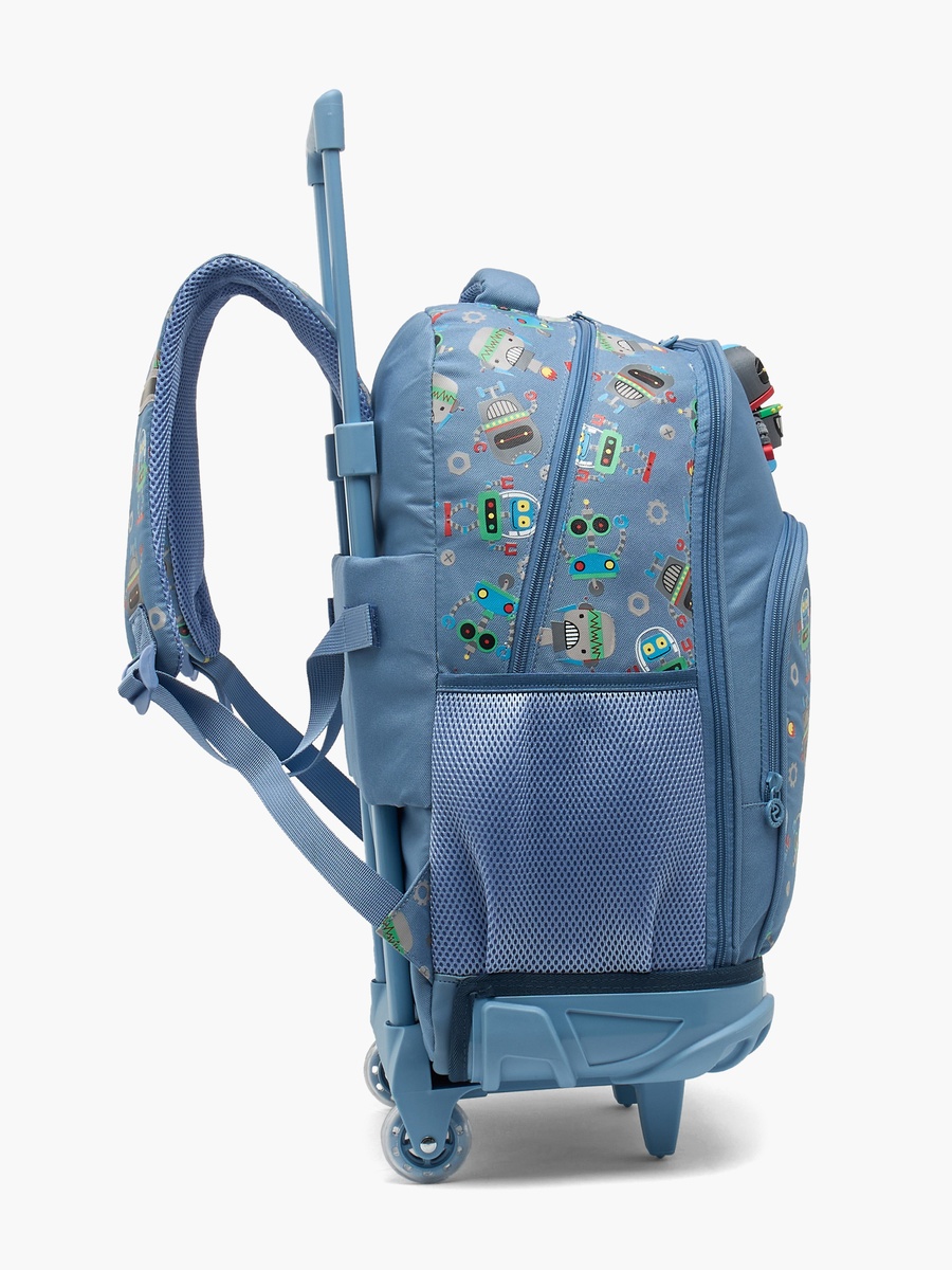 Robot Print Trolley Bag with Retractable Handle - 17 inches