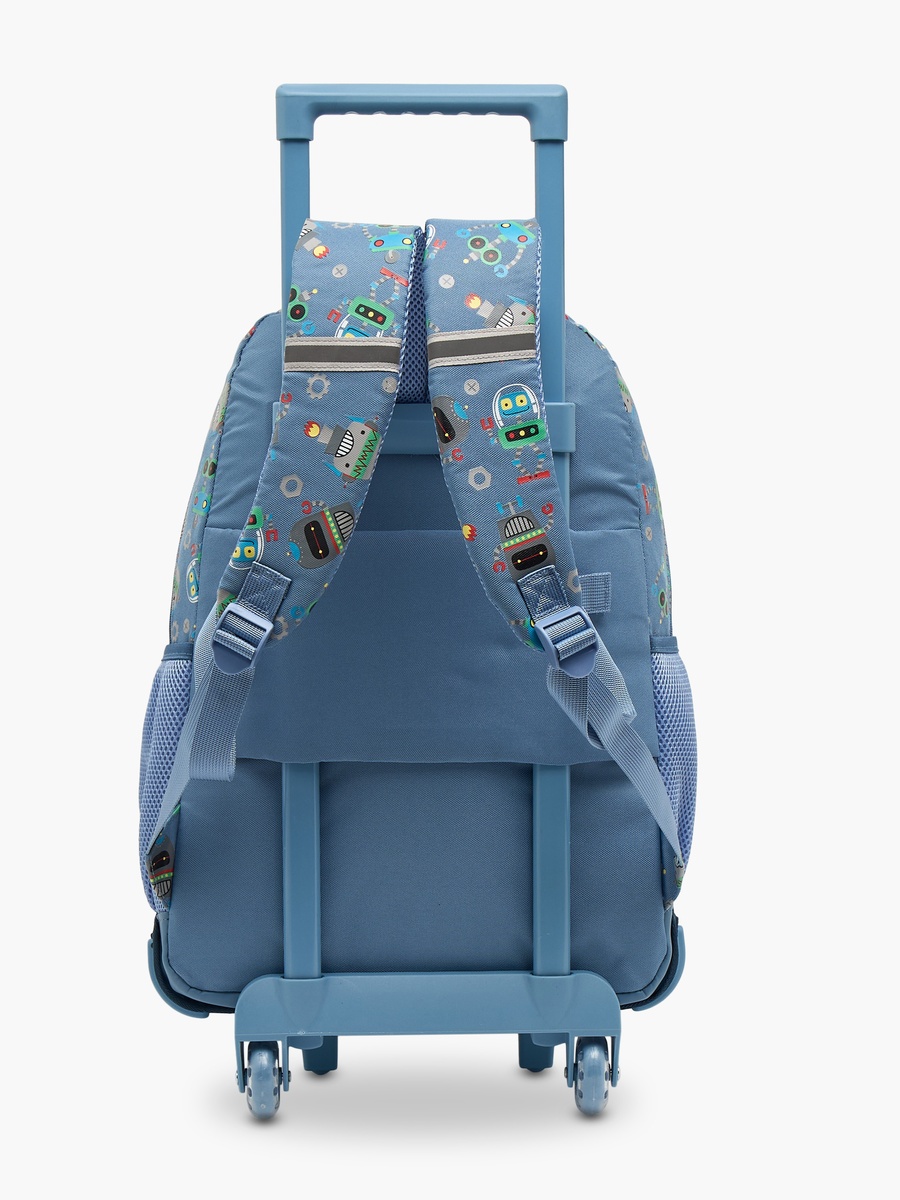 Robot Print Trolley Bag with Retractable Handle - 17 inches