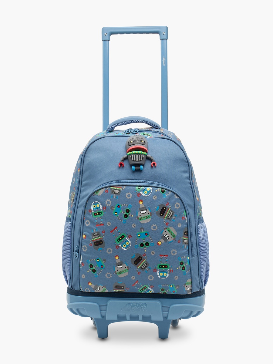 Robot Print Trolley Bag with Retractable Handle - 17 inches