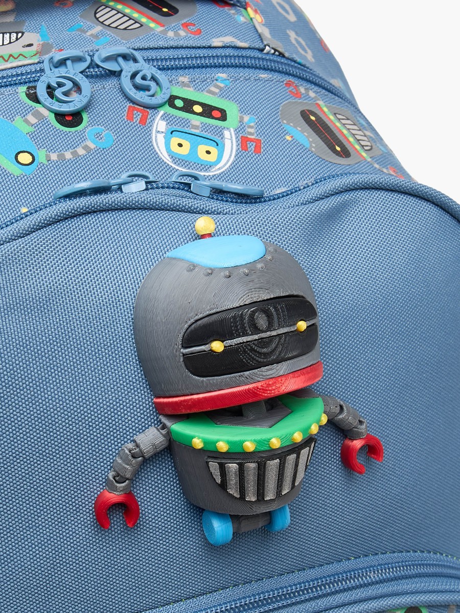 Robot Print Trolley Bag with Retractable Handle - 17 inches