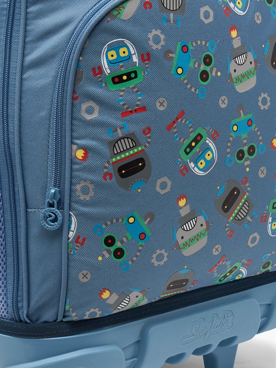 Robot Print Trolley Bag with Retractable Handle - 17 inches