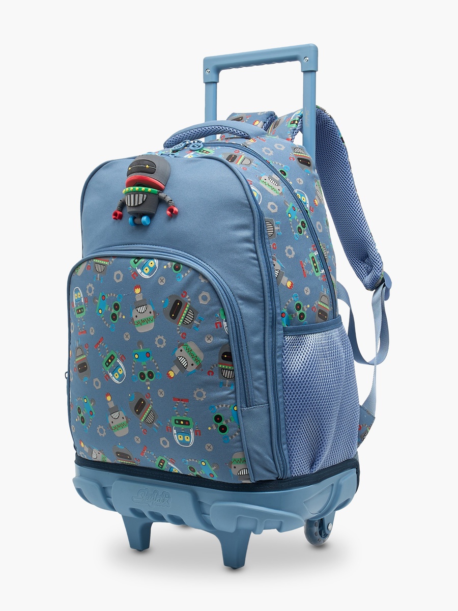 Robot Print Trolley Bag with Retractable Handle - 17 inches