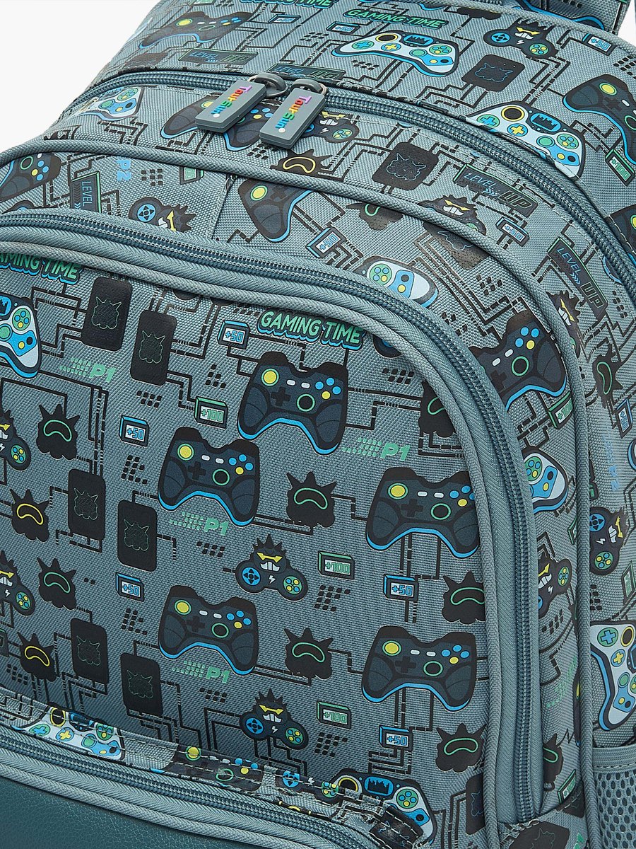 Gaming Print Backpack with Adjustable Shoulder Straps - 17 inches