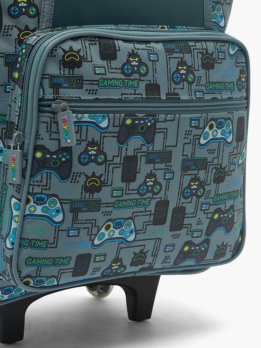 Gaming Print Trolley Bag with Retractable Handle - 19 inches