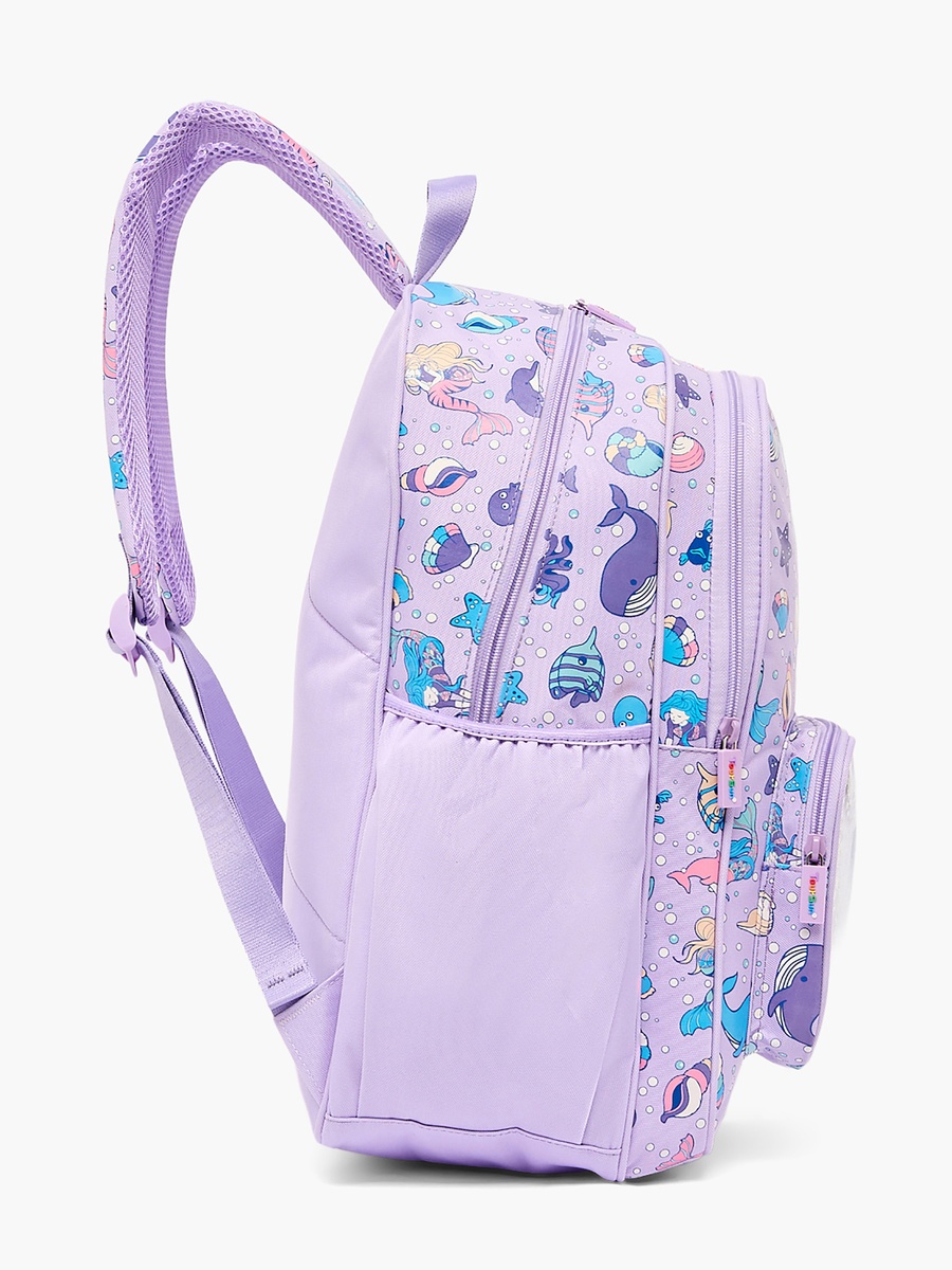 Mermaid Print Backpack with Adjustable Shoulder Straps - 17 inches
