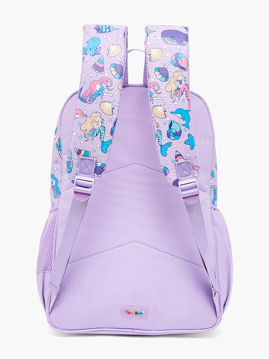 Mermaid Print Backpack with Adjustable Shoulder Straps - 17 inches
