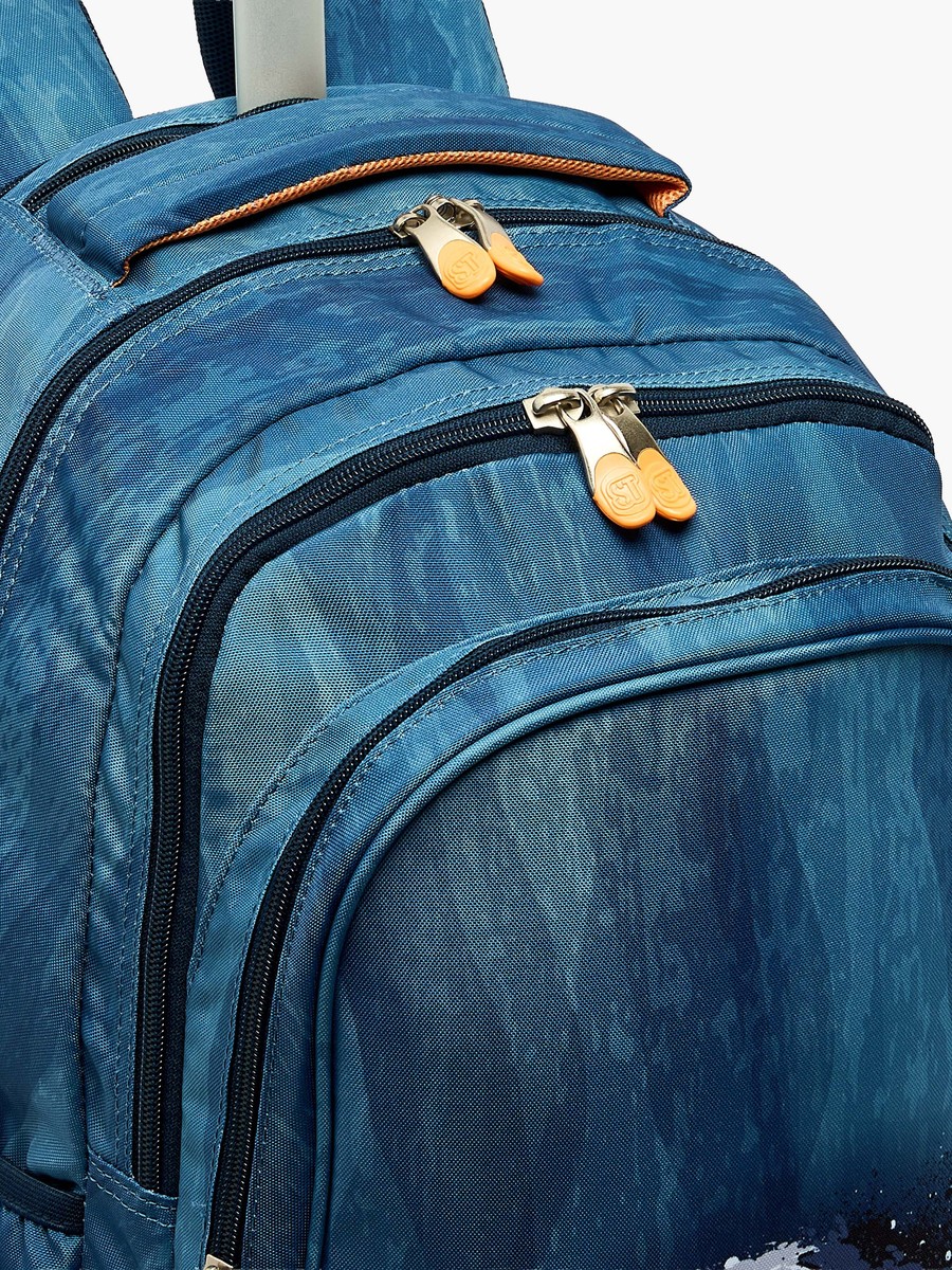Football Print Trolley Bag with Water Bottle Pocket - 18 inches