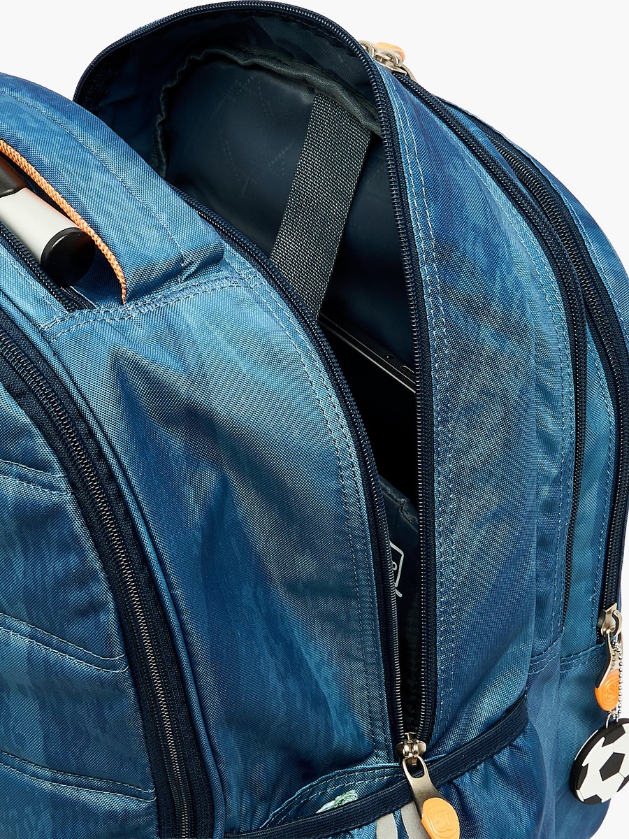 Football Print Trolley Bag with Water Bottle Pocket - 18 inches