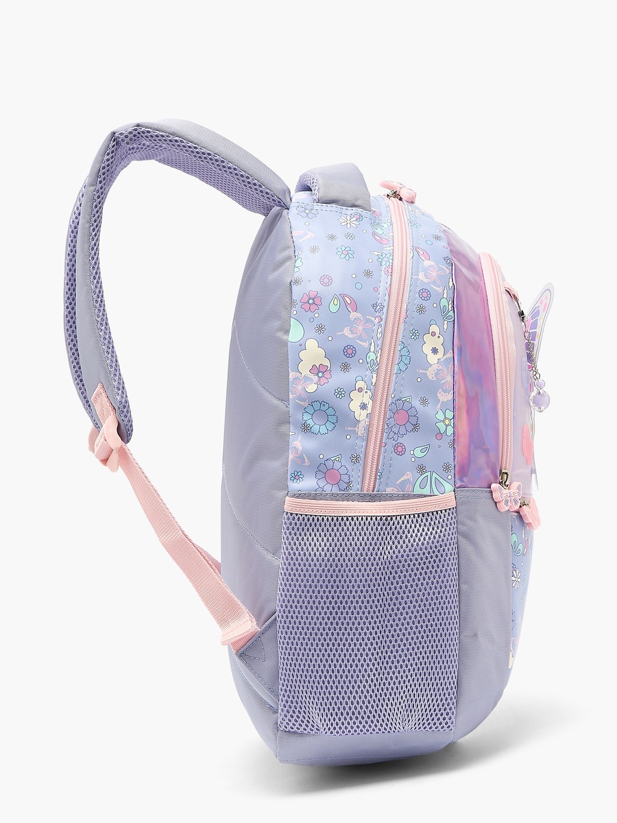 Butterfly Print Backpack with Padded Shoulder Strap - 17 inches