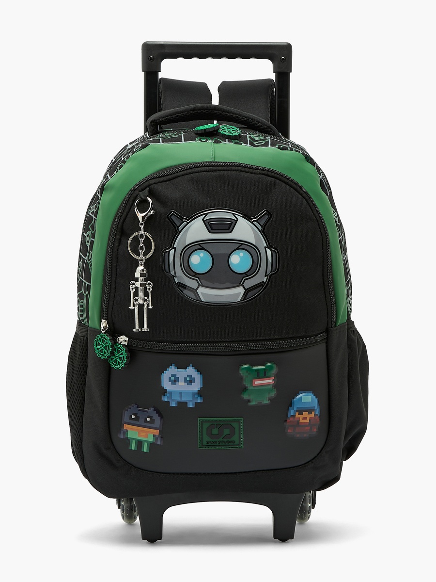 Robot Print Backpack with keychain