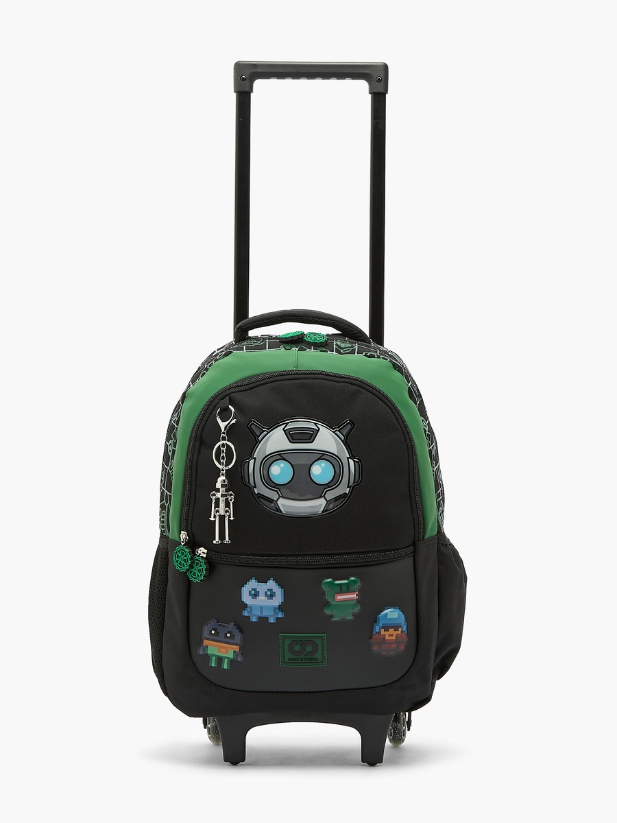 Robot Print Backpack with keychain