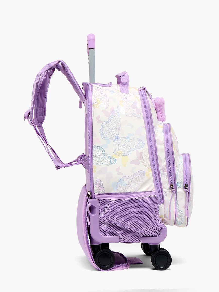 Butterfly Print Trolley Bag with Padded Straps -18 inches