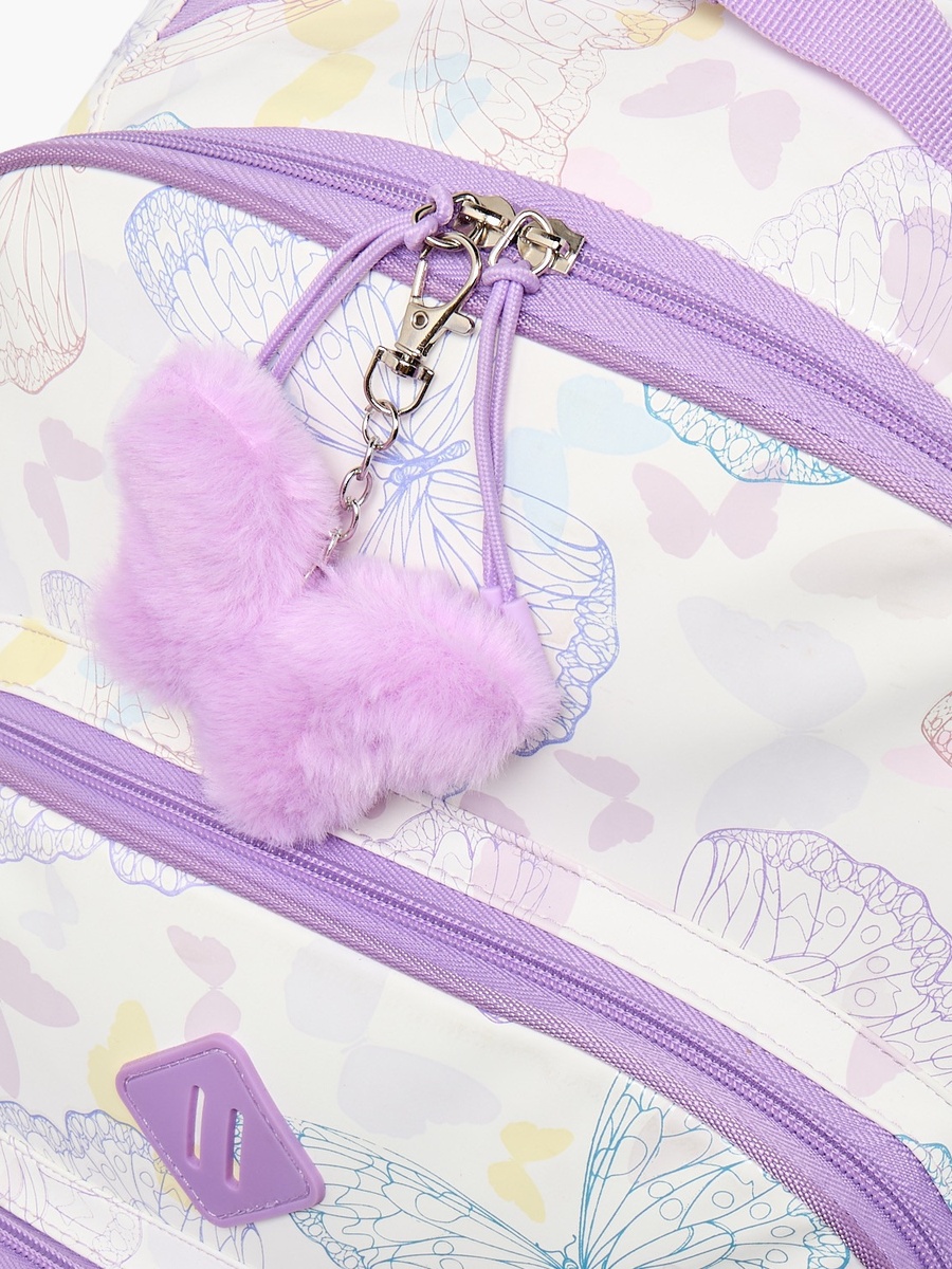 Butterfly Print Trolley Bag with Padded Straps -18 inches