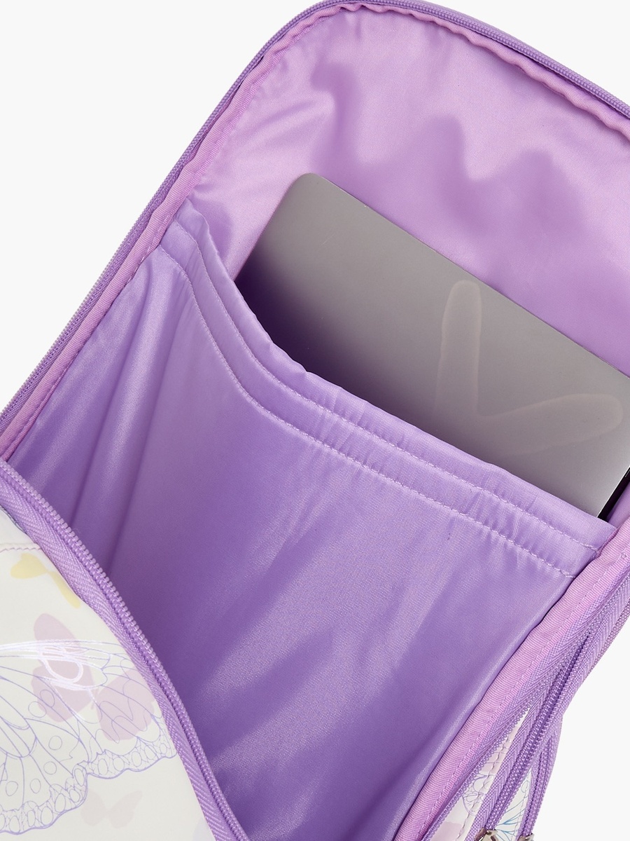 Butterfly Print Trolley Bag with Padded Straps -18 inches