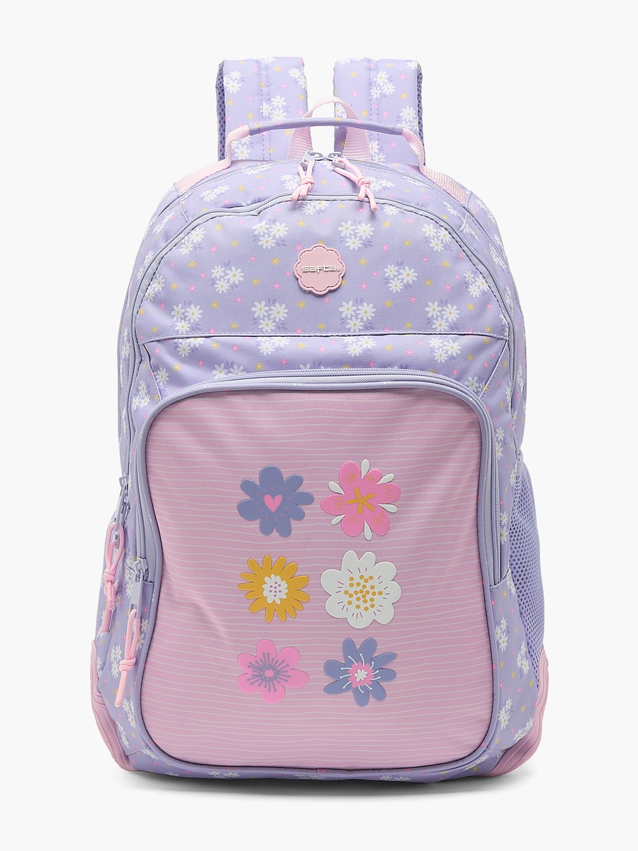 Floral Print Backpack with Adjustable Shoulder Straps - 17 inches