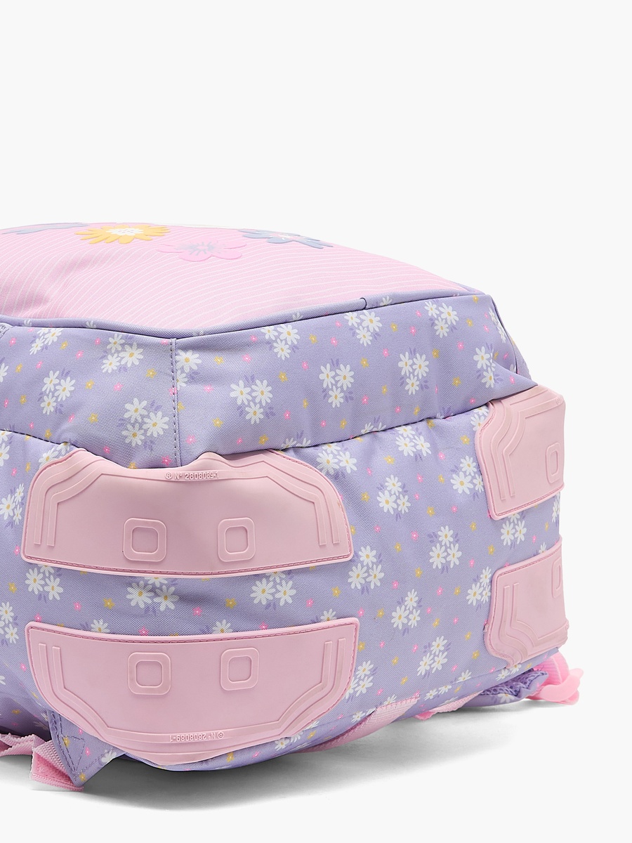 Floral Print Backpack with Adjustable Shoulder Straps - 17 inches