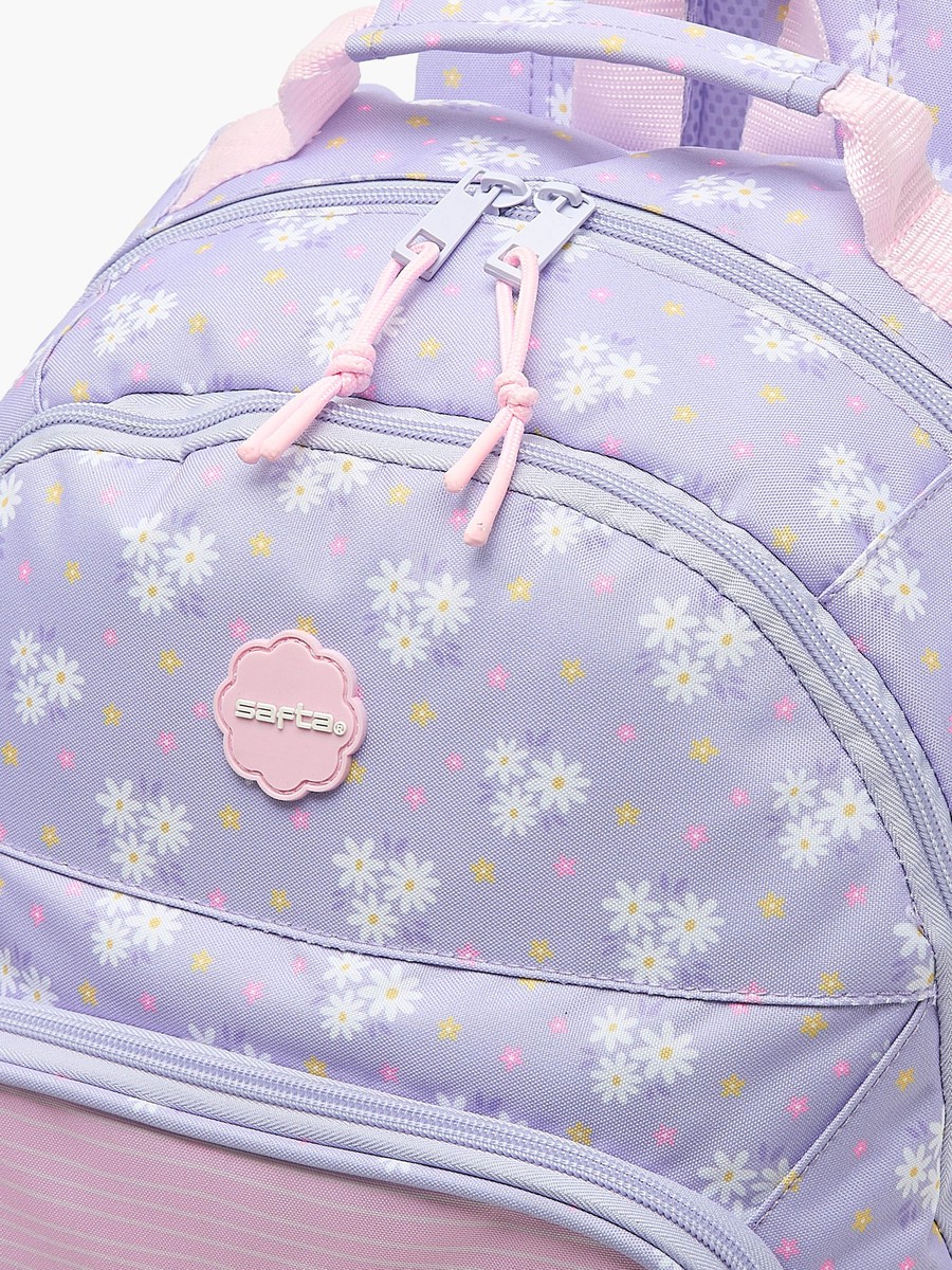 Floral Print Backpack with Adjustable Shoulder Straps - 17 inches