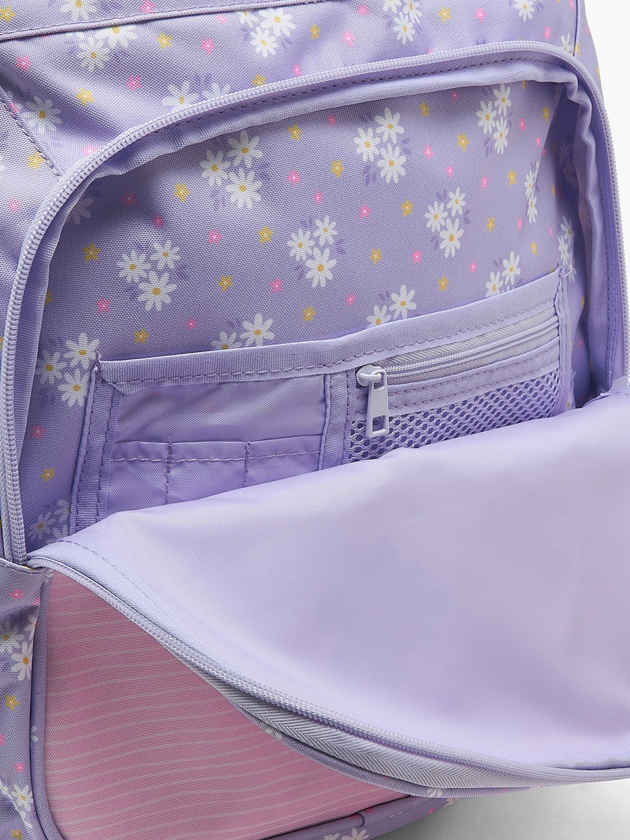 Floral Print Backpack with Adjustable Shoulder Straps - 17 inches