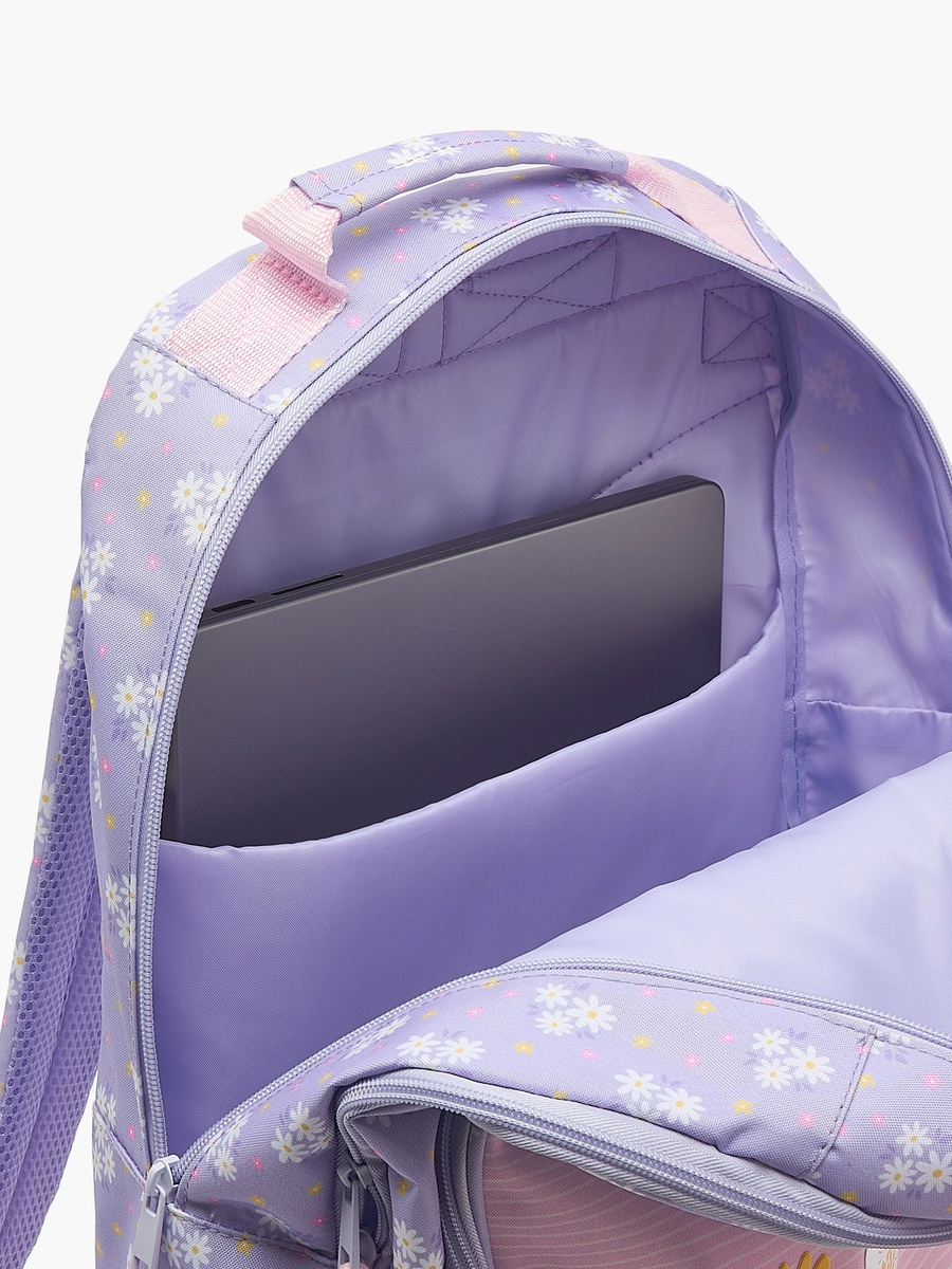 Floral Print Backpack with Adjustable Shoulder Straps - 17 inches