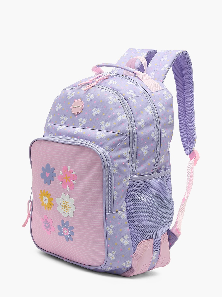 Floral Print Backpack with Adjustable Shoulder Straps - 17 inches