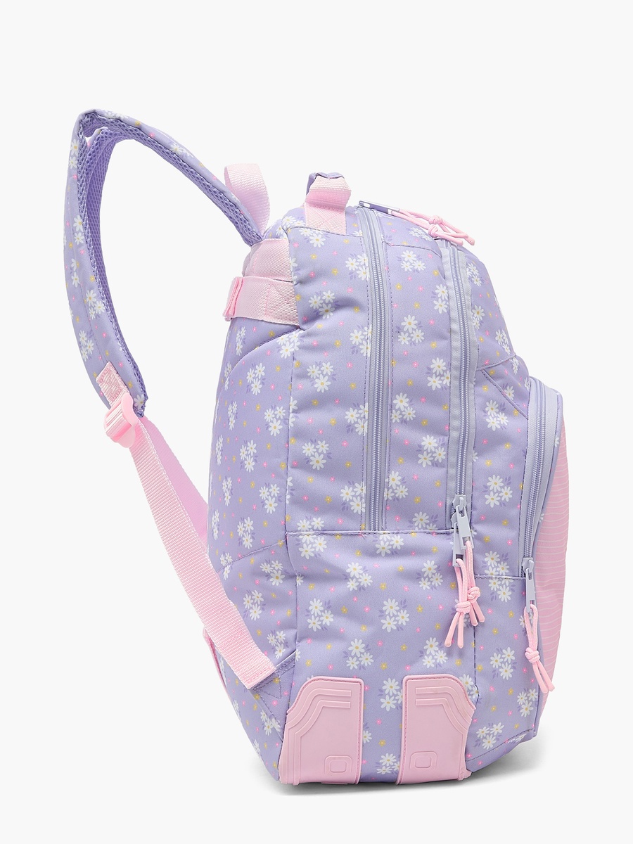 Floral Print Backpack with Adjustable Shoulder Straps - 17 inches