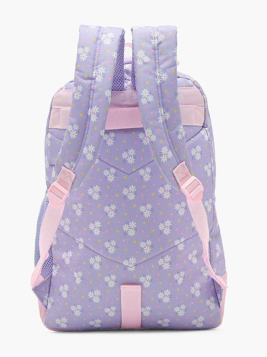Floral Print Backpack with Adjustable Shoulder Straps - 17 inches