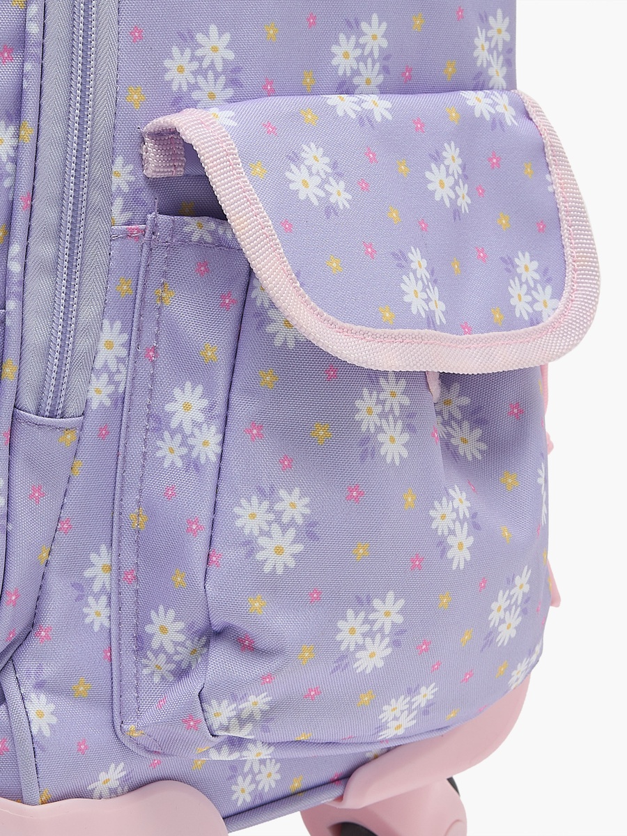 Floral Print Backpack with Padded Strap