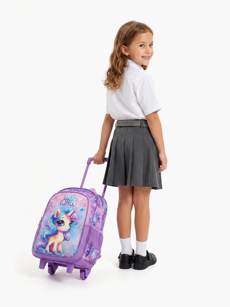 Unicorn 5-Piece School Trolley Backpack Set - 15 Inch