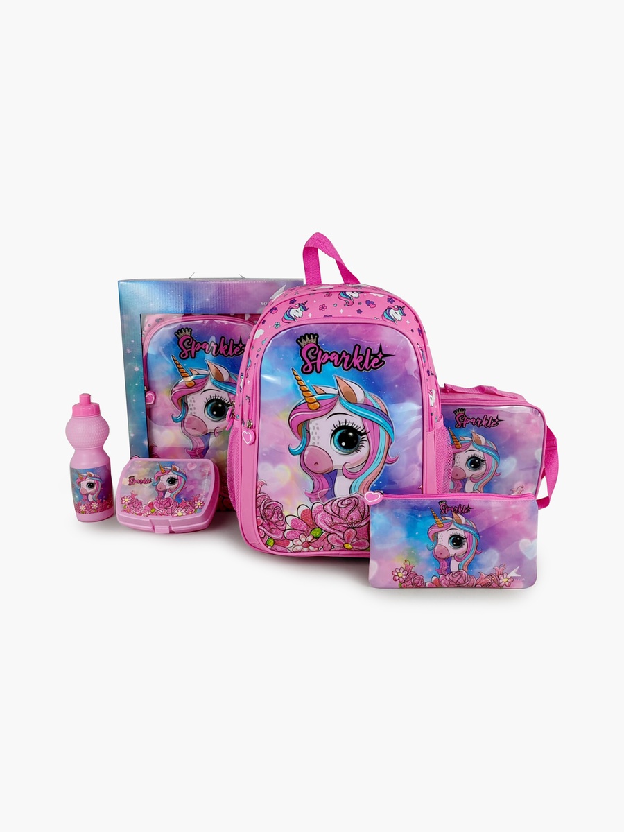 Unicorn 5-Piece School Backpack Set with Lunch Bag - 15 Inch