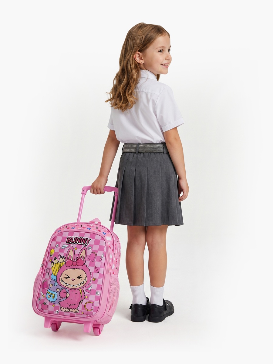 Girl Doll 5-Piece School Trolley Backpack Set - 15 Inch