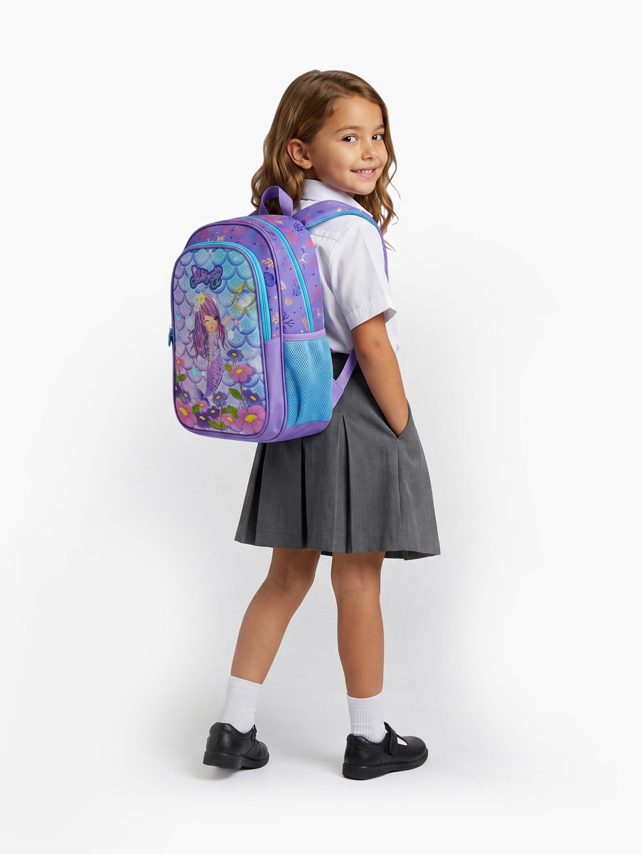 Mermaid 5-Piece School Backpack Set with Lunch Bag - 15 Inch
