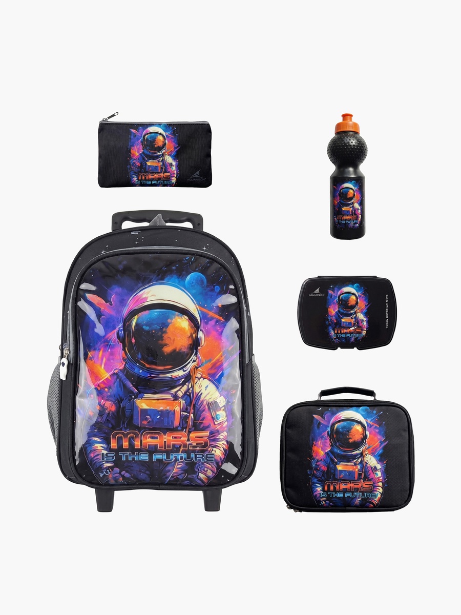 Astronaut 5-Piece School Trolley Backpack Set - 15 Inch