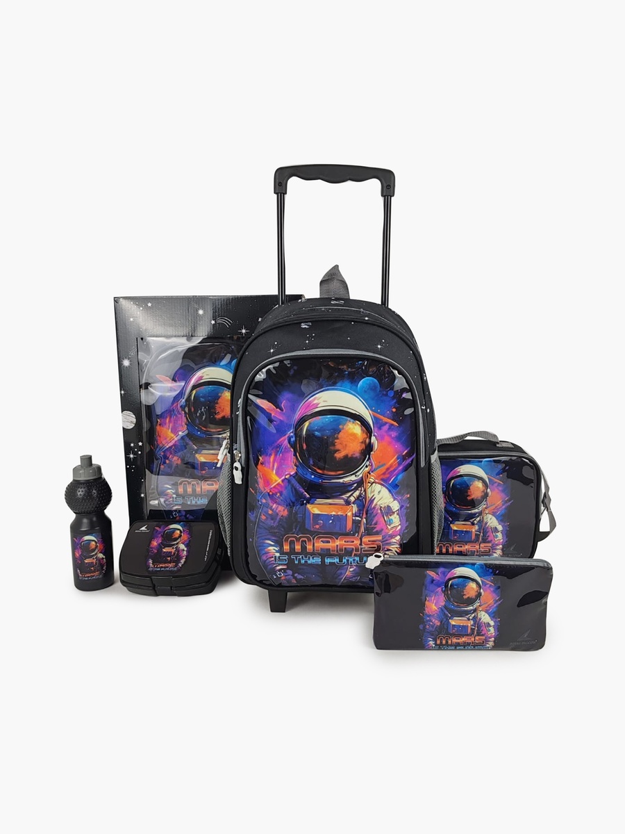 Astronaut 5-Piece School Trolley Backpack Set - 15 Inch