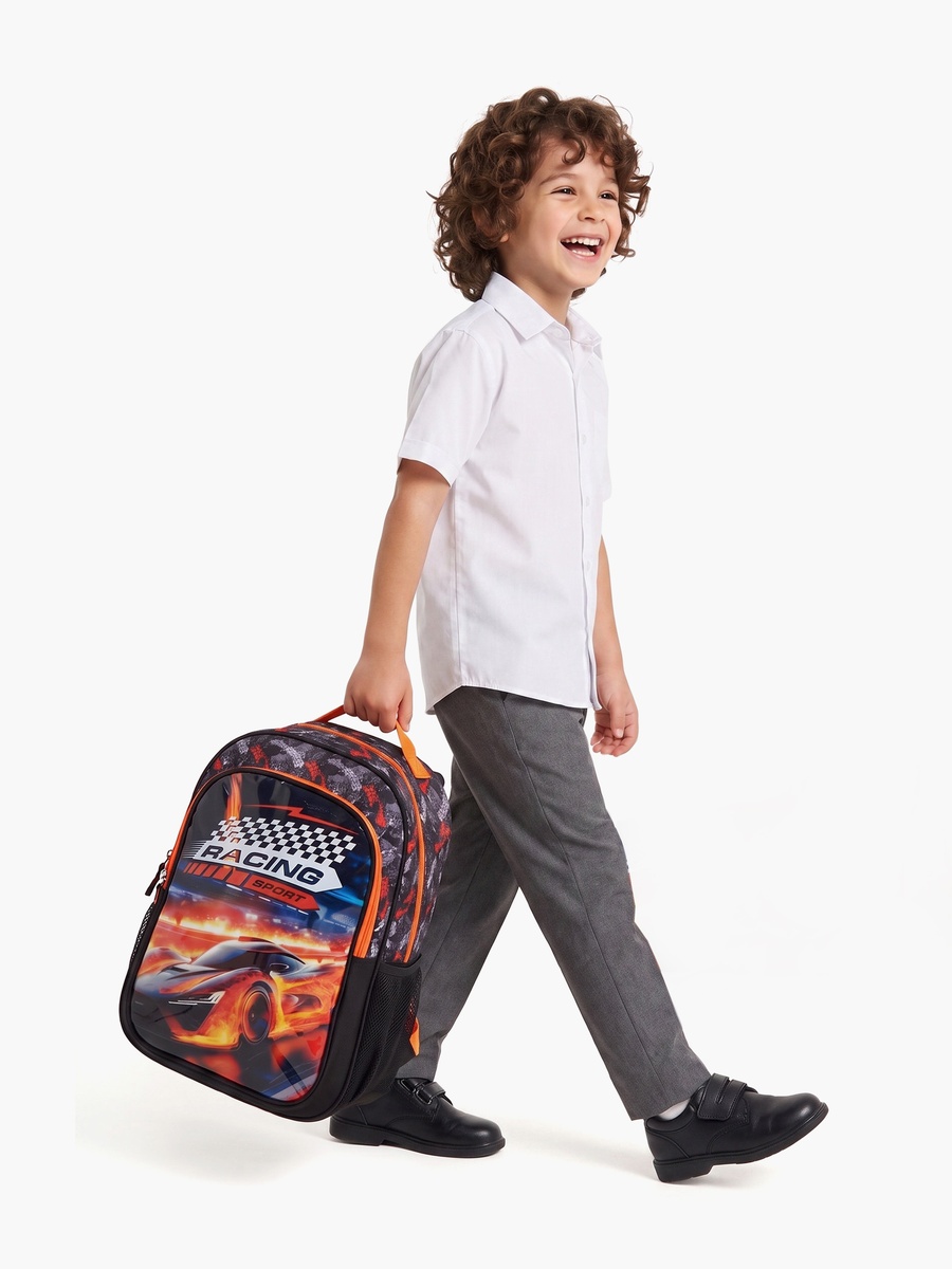 Car Racing 5-Piece School Backpack Set with Lunch Bag - 15 Inch