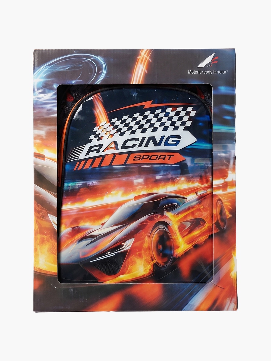 Car Racing 5-Piece School Trolley Backpack Set - 15 Inch