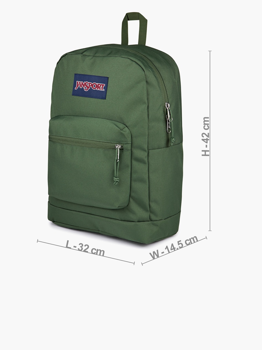 Solid Backpack with Adjustable Straps and Zip Closure - 15x32x42 cm
