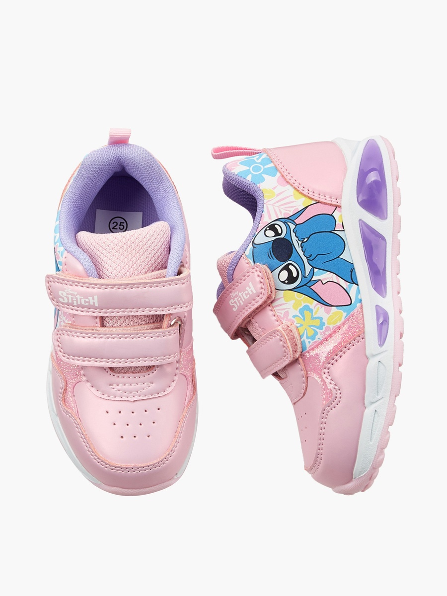 Girls Stitch Print Light-Up Ankle Sneakers