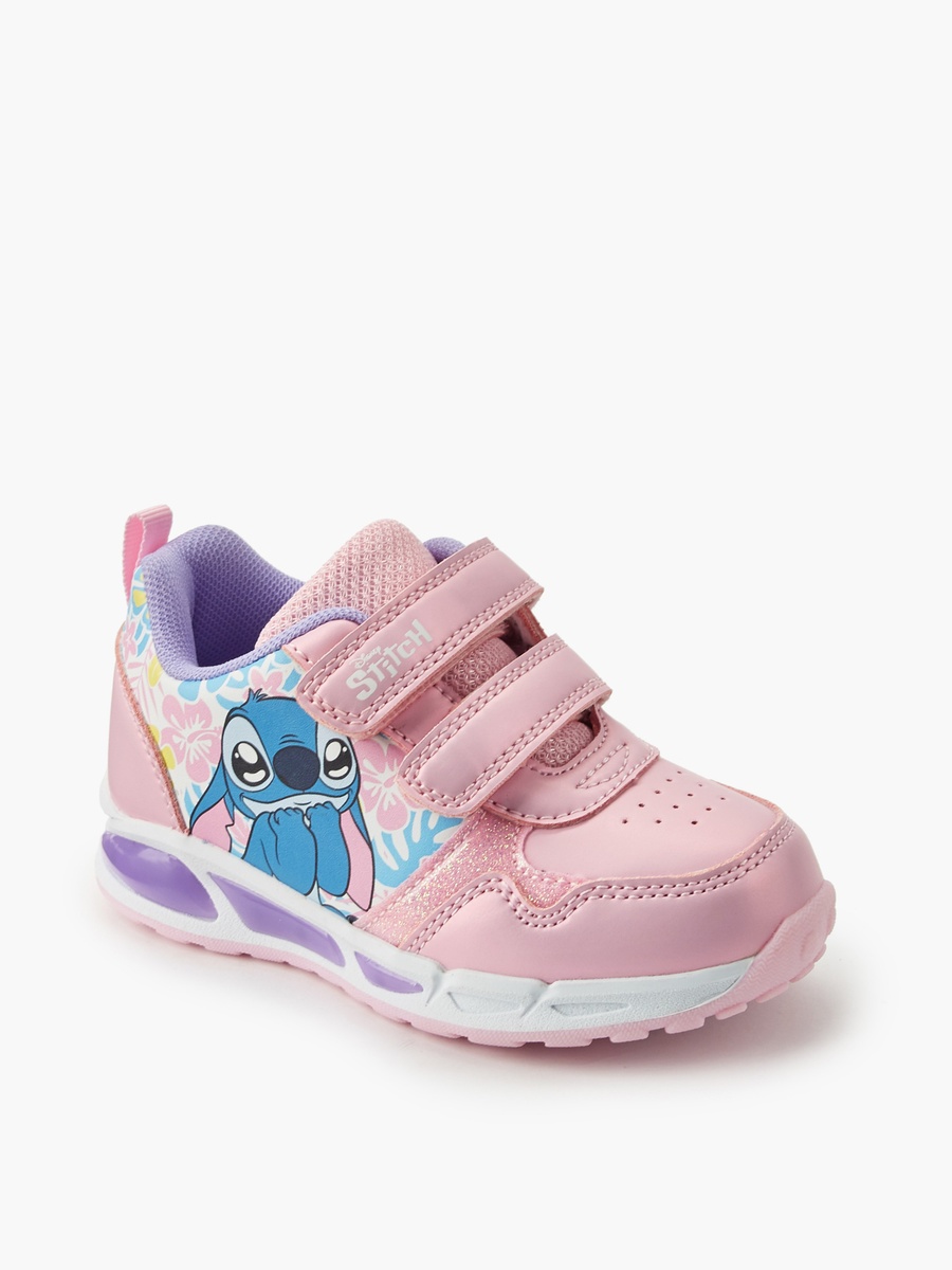 Girls Stitch Print Light-Up Ankle Sneakers