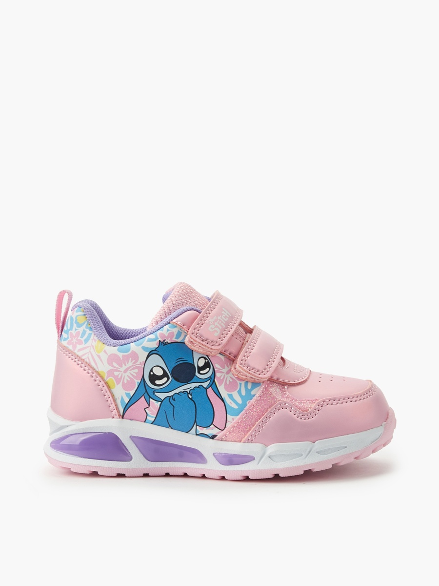 Girls Stitch Print Light-Up Ankle Sneakers