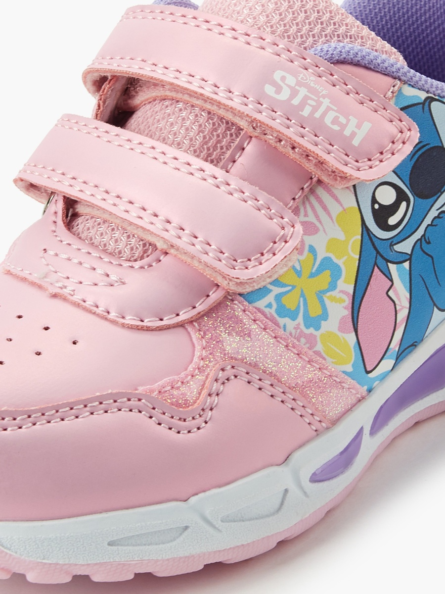 Girls Stitch Print Light-Up Ankle Sneakers