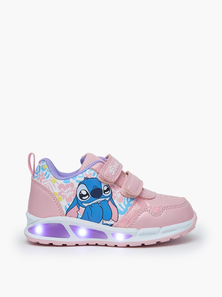 Girls Stitch Print Light-Up Ankle Sneakers