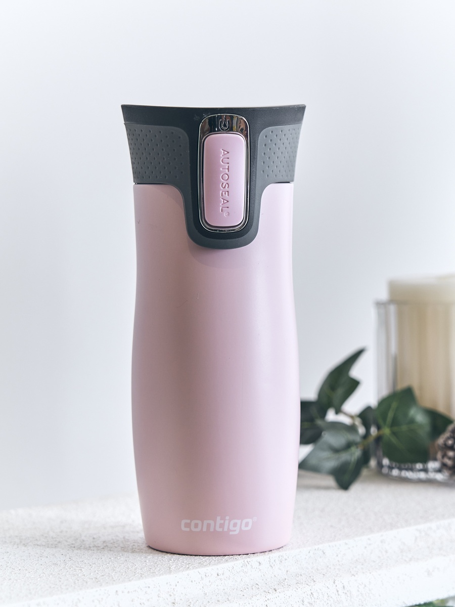 Plain Stainless Steel Travel Mug with Autoseal Spout and Leak Resistant Design - 470 ml