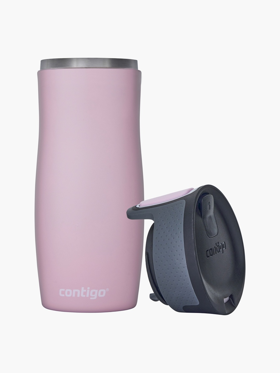 Plain Stainless Steel Travel Mug with Autoseal Spout and Leak Resistant Design - 470 ml