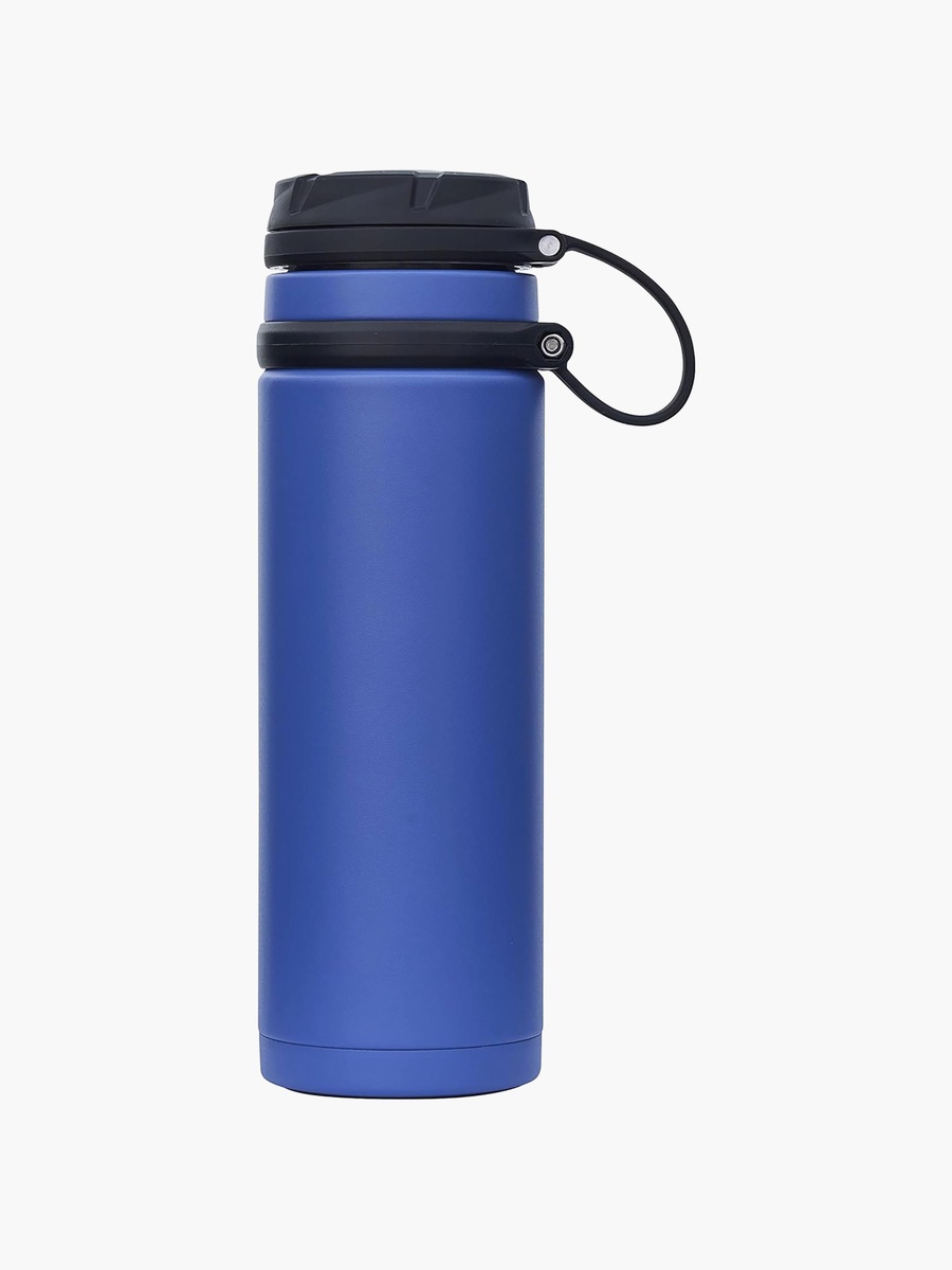 Plain Stainless Steel Water Bottle with Wide Mouth and Leak Resistant Design - 720 ml