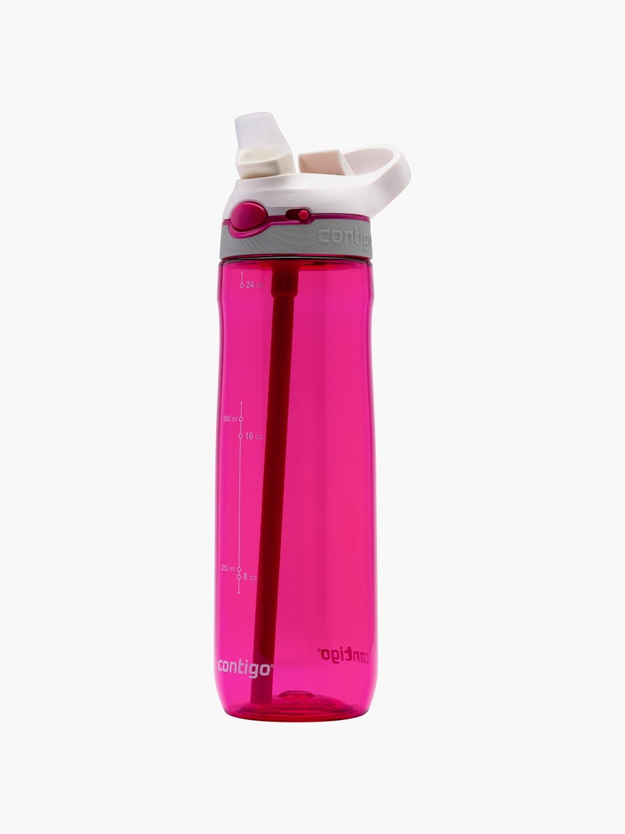 Plain Plastic Water Bottle with Straw and Leak Resistant Design - 720 ml